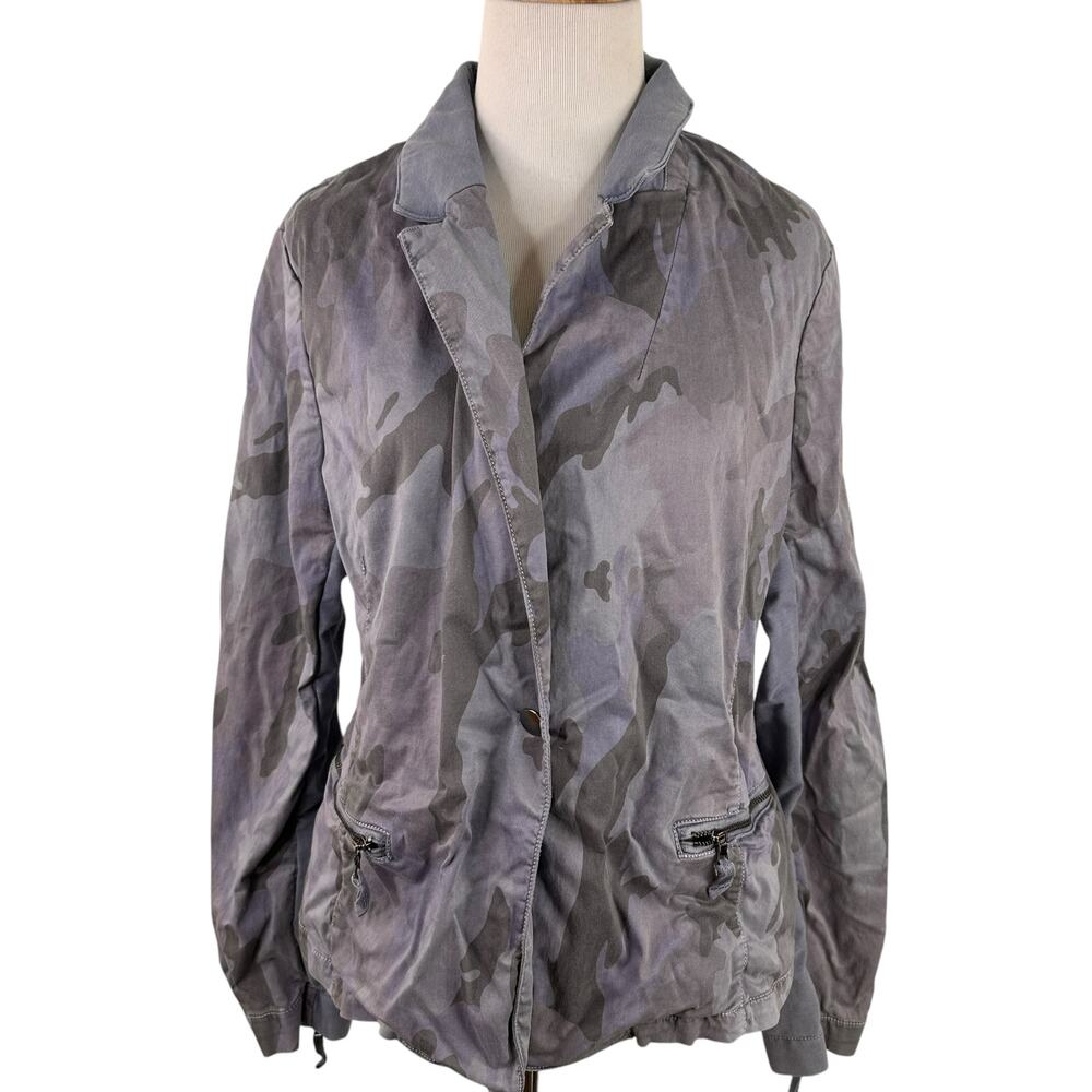 Marrekech Anthropologie Blue Camo Camouflage Jacket Size Large